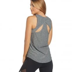 Marika Racerback Yoga Tank Heather Black