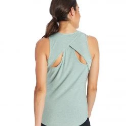 CLOTHING Marika Racerback Yoga Tank Heather Slate Grey