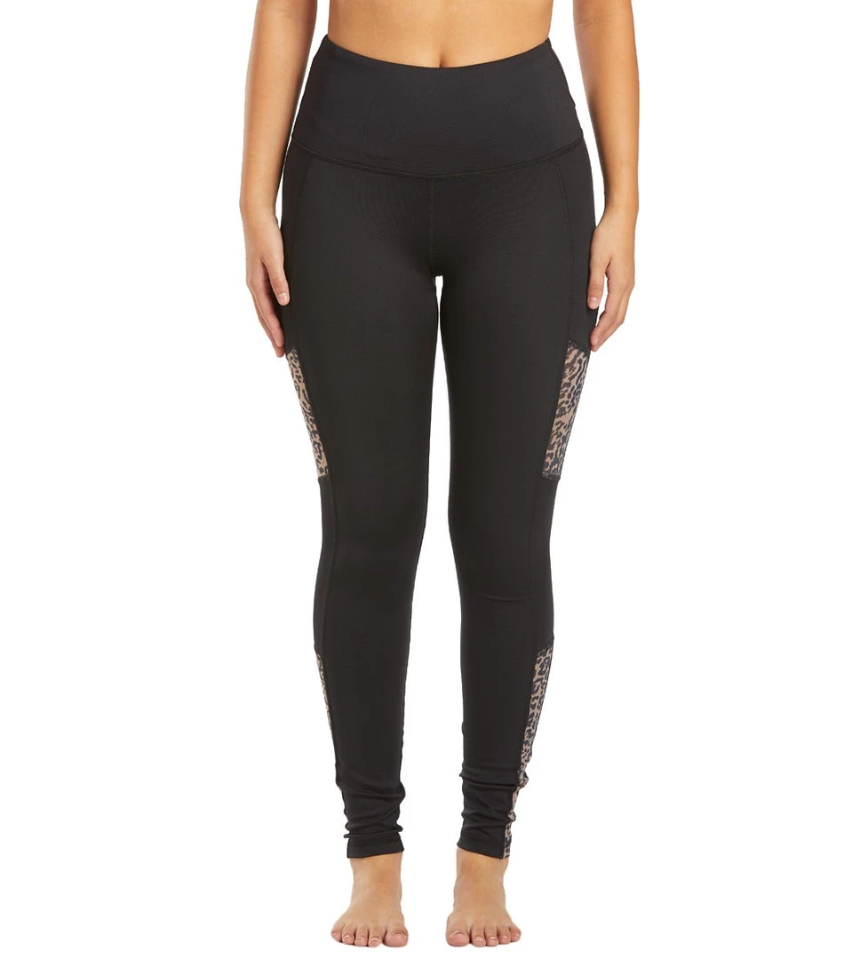 Marika Clement Yoga Leggings Black Simple Cheetah 4 Marika Clement Yoga Leggings Black Simple Cheetah
