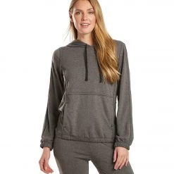 CLOTHING Marika Fern After Yoga Hoodie Pullover Heather Black