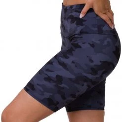 Onzie High Rise Bike Shorts Black/Gray Camo CLOTHING