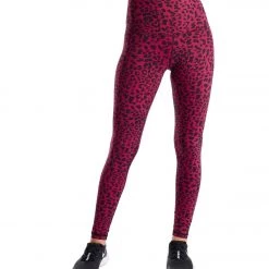 CLOTHING DYI Printed Signature Yoga Leggings Crimson Leopard