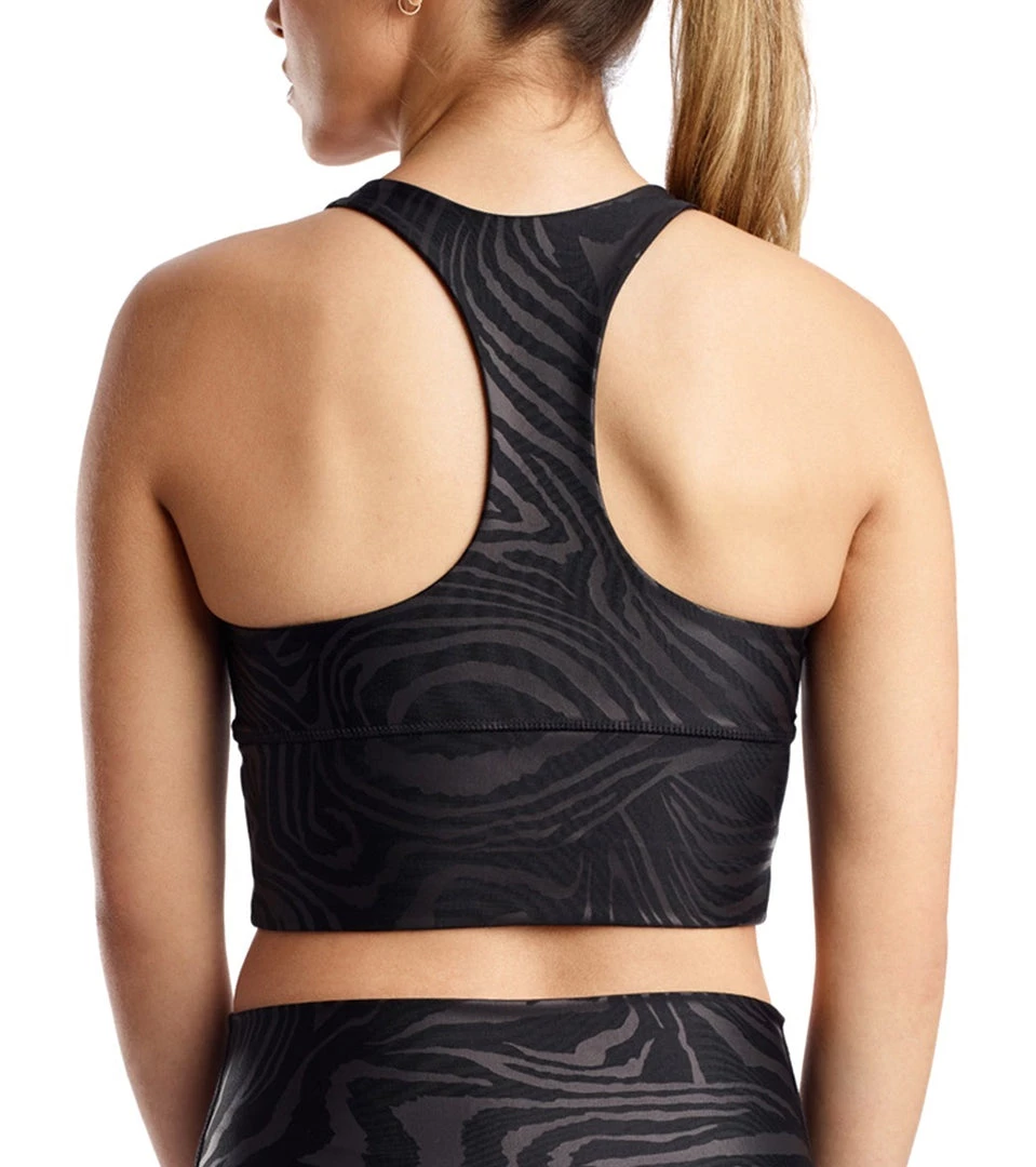 DYI High Neck Elevate Racer Yoga Sports Bra Zebra Matte Foil 4 DYI High Neck Elevate Racer Yoga Sports Bra Zebra Matte Foil