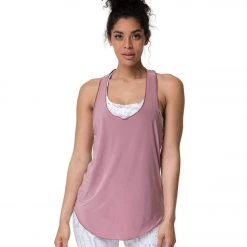 CLOTHING Onzie Lightweight Glossy Flow Yoga Tank Top Rosy Cheeks