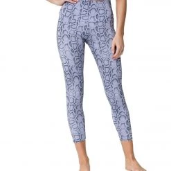 Onzie High Waisted Basic 7/8 Yoga Leggings Lavender Cobra