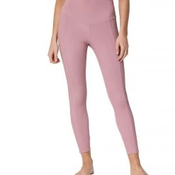 CLOTHING Onzie Ribbed Sweetheart 7/8 Yoga Leggings Antique Rose Rib