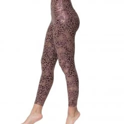 CLOTHING Onzie Printed Foil 7/8 Yoga Leggings Golden Leopard