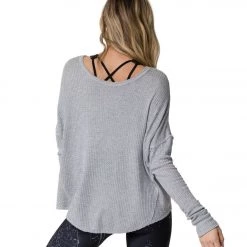Onzie Raglan Yoga Pullover Heather Gray CLOTHING