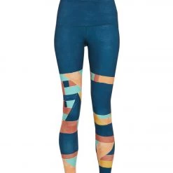 PrAna Kimble Printed 7/8 Yoga Leggings Liqueur Seaglass