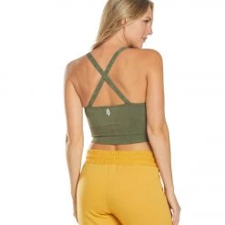 Free People Movement Good Karma Crop Yoga Top Army