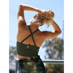 Free People Movement Good Karma Crop Yoga Top Army