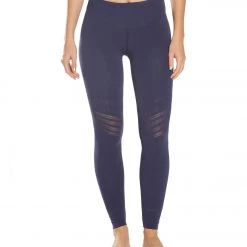 Free People Movement Gone Adrift Seamless Yoga Leggings Dark Blue CLOTHING