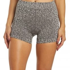 Free People Movement Leopard Yoga Shorts Carbon
