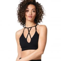 NUX Seamless Elevate Yoga Sports Bra Black CLOTHING
