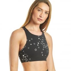 CLOTHING Spiritual Gangster Stars High Neck Yoga Sports Bra Star Clusters Print