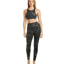 CLOTHING Spiritual Gangster Stars High Neck Yoga Sports Bra Star Clusters Print
