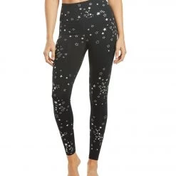 Spiritual Gangster Stars Essential High Waisted Yoga Leggings Star Clusters Print
