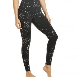 Spiritual Gangster Stars Essential High Waisted Yoga Leggings Star Clusters Print