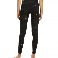 Spiritual Gangster Foil Print Essential High Waisted Yoga Leggings Gold Foil Splatter CLOTHING