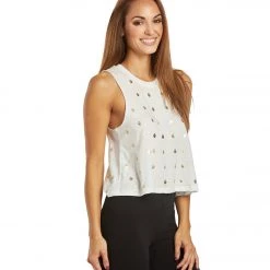 CLOTHING Spiritual Gangster Hamsa Crop Tank Stone Hamsa Print