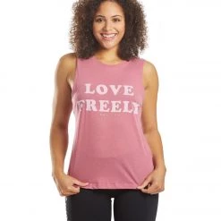 CLOTHING Spiritual Gangster Freely Muscle Tank Sugar Plum