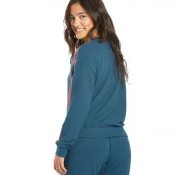 Spiritual Gangster Stripe Malibu Crew Neck Pullover Caribbean CLOTHING 11 Spiritual Gangster Stripe Malibu Crew Neck Pullover Caribbean CLOTHING