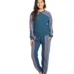 Spiritual Gangster Stripe Malibu Crew Neck Pullover Caribbean CLOTHING 12 Spiritual Gangster Stripe Malibu Crew Neck Pullover Caribbean CLOTHING