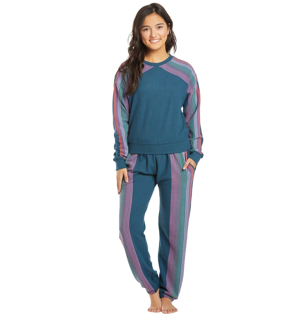 Spiritual Gangster Stripe Malibu Crew Neck Pullover Caribbean CLOTHING 6 Spiritual Gangster Stripe Malibu Crew Neck Pullover Caribbean CLOTHING