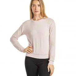 CLOTHING Spiritual Gangster Stars Crew Neck Savasana Pullover Rose Quartz W Faded Quartz Sta