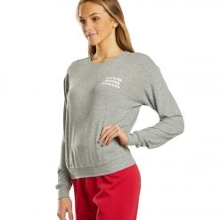 Spiritual Gangster Let's Be Crew Neck Savasana Pullover Medium Heather Grey CLOTHING