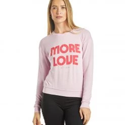 Spiritual Gangster More Love Crew Neck Savasana Pullover Pink Orchid