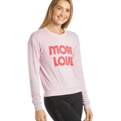 Spiritual Gangster More Love Crew Neck Savasana Pullover Pink Orchid