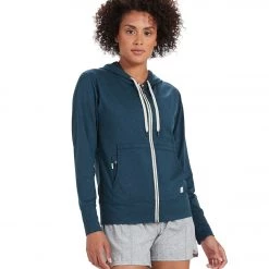 Vuori Halo Performance After Yoga Hoodie Indigo Heather CLOTHING
