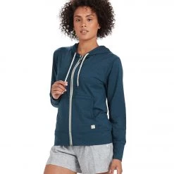 Vuori Halo Performance After Yoga Hoodie Indigo Heather CLOTHING