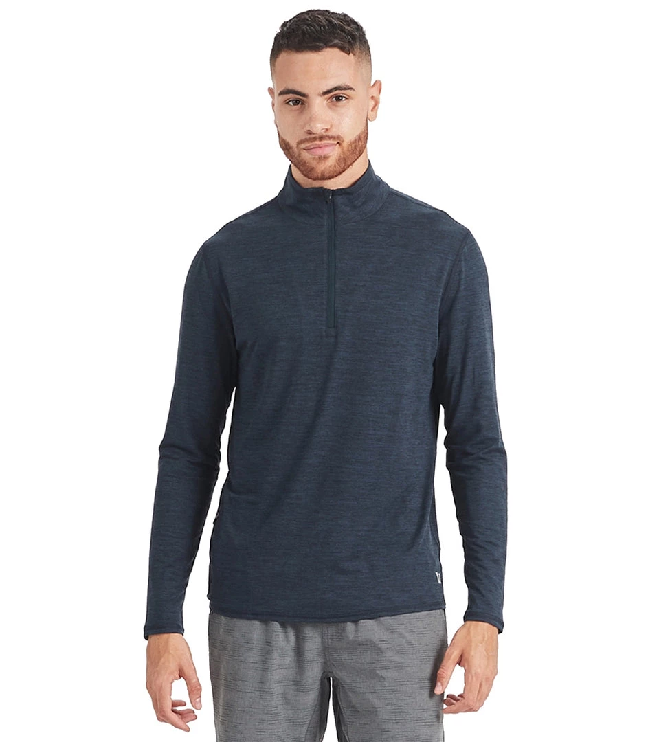 Vuori Men's Ease Performance Yoga 1/2 Zip Ink Heather CLOTHING 3 Vuori Men's Ease Performance Yoga 1/2 Zip Ink Heather CLOTHING