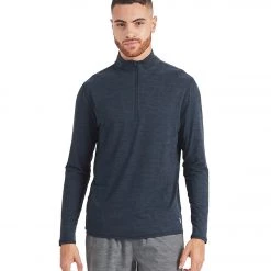 Vuori Men's Ease Performance Yoga 1/2 Zip Ink Heather CLOTHING 11 Vuori Men's Ease Performance Yoga 1/2 Zip Ink Heather CLOTHING