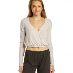 Spiritual Gangster Ballet Rib Surplice Top CLOTHING