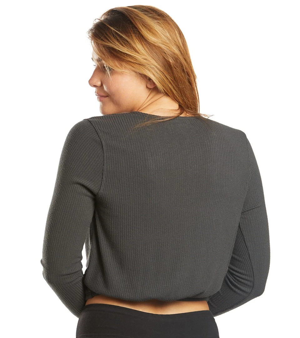 CLOTHING Spiritual Gangster Ballet Rib Surplice Top Vintage Black 5 CLOTHING Spiritual Gangster Ballet Rib Surplice Top Vintage Black