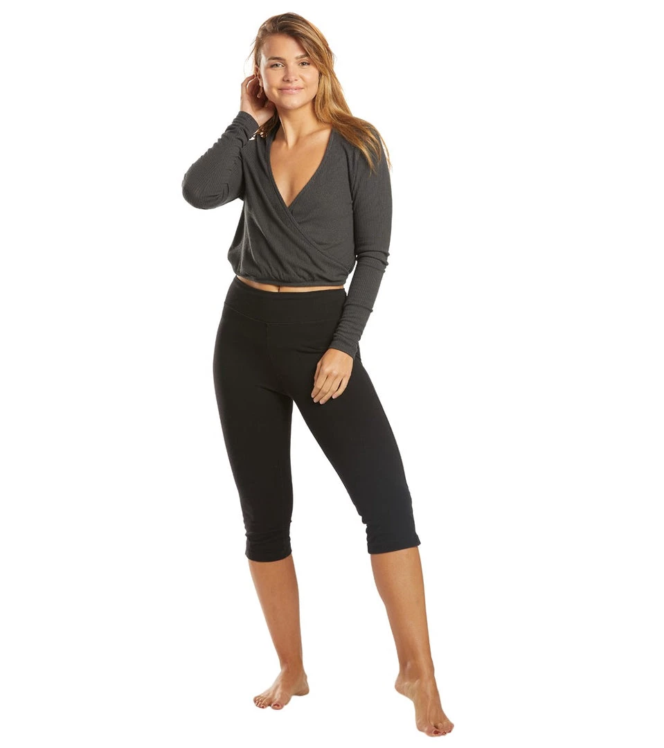 CLOTHING Spiritual Gangster Ballet Rib Surplice Top Vintage Black 6 CLOTHING Spiritual Gangster Ballet Rib Surplice Top Vintage Black