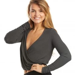 CLOTHING Spiritual Gangster Ballet Rib Surplice Top Vintage Black 13 CLOTHING Spiritual Gangster Ballet Rib Surplice Top Vintage Black