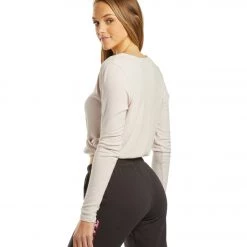 Spiritual Gangster Ballet Rib Surplice Top Faded Quartz CLOTHING 11 Spiritual Gangster Ballet Rib Surplice Top Faded Quartz CLOTHING