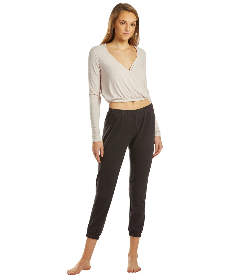 Spiritual Gangster Ballet Rib Surplice Top Faded Quartz CLOTHING 6 Spiritual Gangster Ballet Rib Surplice Top Faded Quartz CLOTHING