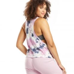 CLOTHING Spiritual Gangster Active Flow Tank Amethyst Bleach Tie Dye