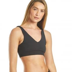 Spiritual Gangster Ribbed Plunge Bra Black CLOTHING