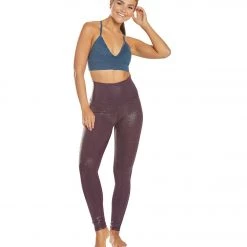 CLOTHING DYI Movement Shine Yoga Leggings Burgundy Reptile Shine