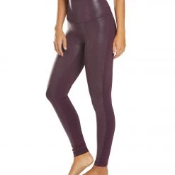 CLOTHING DYI Movement Shine Yoga Leggings Burgundy Reptile Shine
