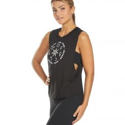 Everyday Yoga Seeing Stars Workout Muscle Tank Black CLOTHING