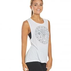 CLOTHING Everyday Yoga Palmistry Workout Muscle Tank White