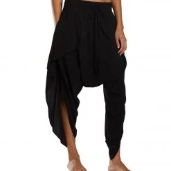 Women Buddha Pants Flap Harem Pants Black 10 Women Buddha Pants Flap Harem Pants Black