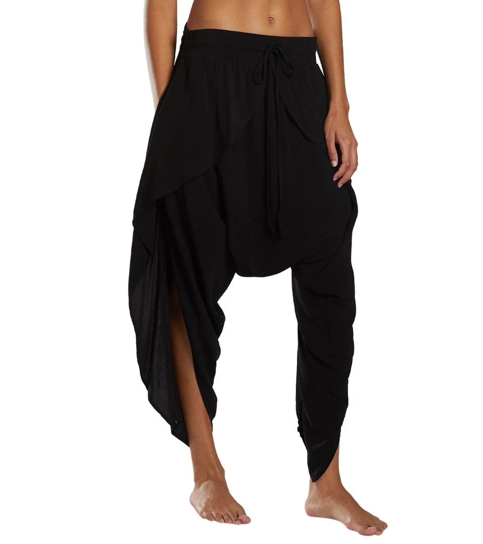 Women Buddha Pants Flap Harem Pants Black 4 Women Buddha Pants Flap Harem Pants Black